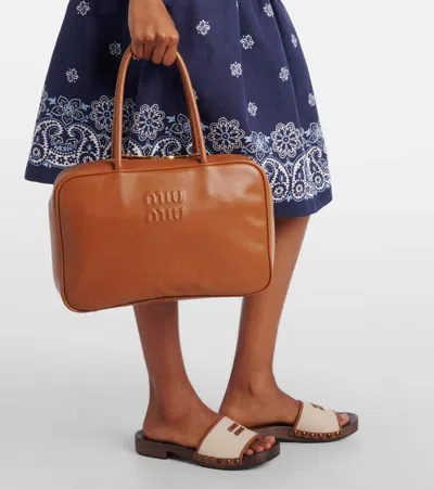 Miu Miu Beau Leather Tote Bag