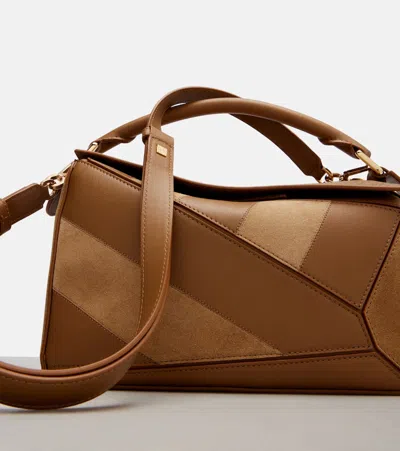 Loewe Puzzle Small Leather And Suede Tote Bag