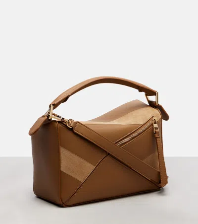 Loewe Puzzle Small Leather And Suede Tote Bag