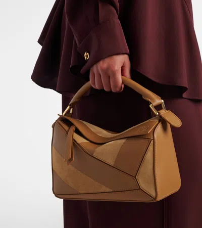 Loewe Puzzle Small Leather And Suede Tote Bag