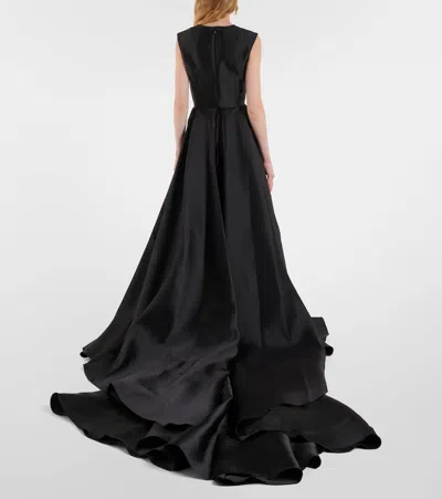 Solace London Larsen Satin Gown In Black