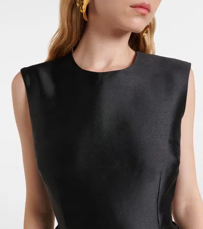 Solace London Larsen Satin Gown In Black