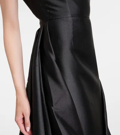 Solace London Larsen Satin Gown In Black