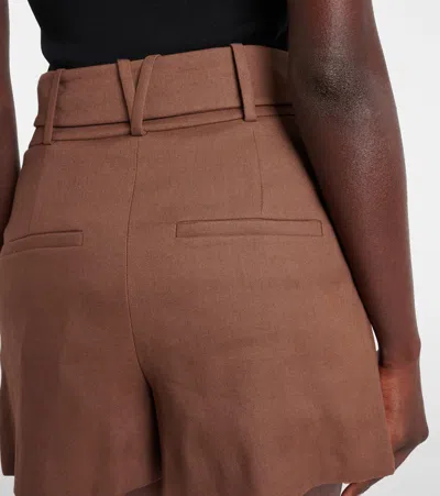 Veronica Beard Piper Belted Linen-blend Shorts