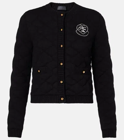 Moncler Logo Quilted Wool-blend Cardigan