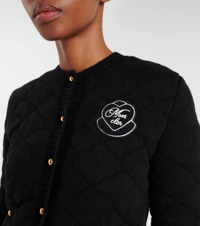 Moncler Logo Quilted Wool-blend Cardigan