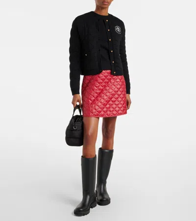 Moncler Logo Quilted Wool-blend Cardigan