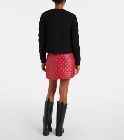 Moncler Logo Quilted Wool-blend Cardigan