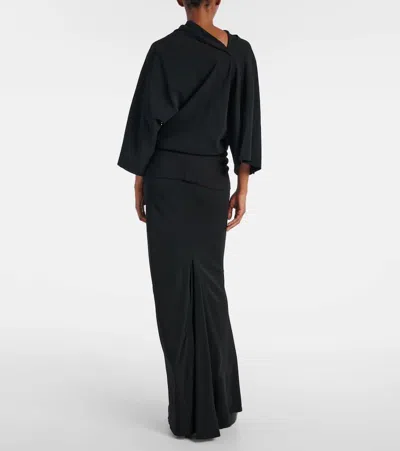 Rick Owens Draped Charmeuse Top In Black
