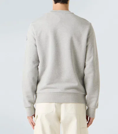 Moncler Embroidered-logo Sweatshirt In Gray