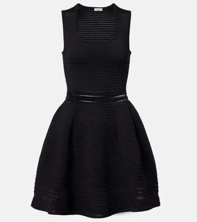 Simkhai Black Square Neck Dress With Flared Skirt In Fabric Woman