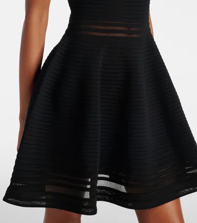 Simkhai Black Square Neck Dress With Flared Skirt In Fabric Woman