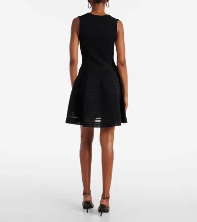 Simkhai Black Square Neck Dress With Flared Skirt In Fabric Woman