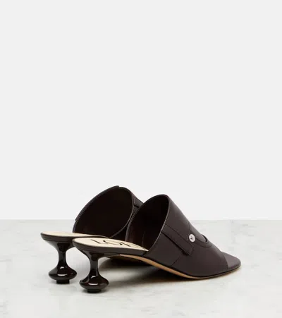 Loewe Toy Panta Leather Slide Sandals In Brown