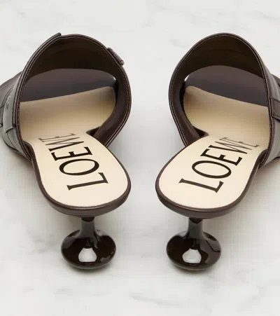 Loewe Toy Panta Leather Slide Sandals In Brown