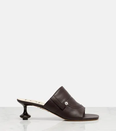 Loewe Toy Panta Leather Slide Sandals In Brown