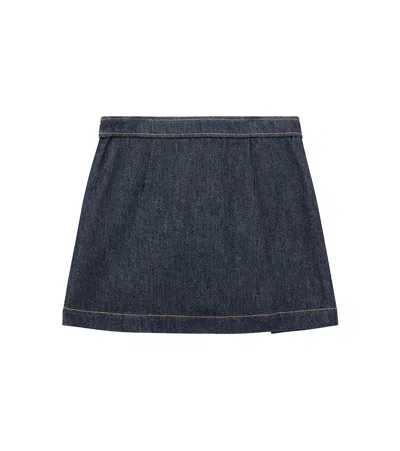 Gucci Denim Skirt With Horsebit In Black