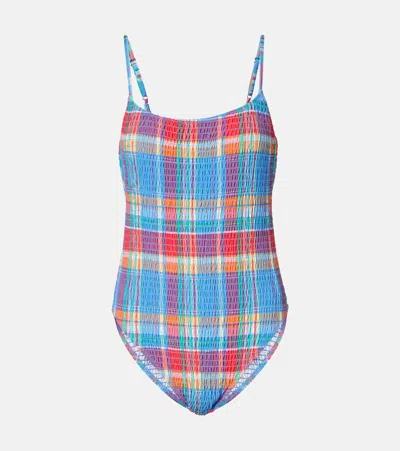 Polo Ralph Lauren Kennedy Smocked One Piece Swimsuit