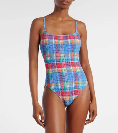 Polo Ralph Lauren Kennedy Smocked One Piece Swimsuit