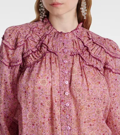 Isabel Marant Étoile Christa Printed Ruffled Cotton Blouse