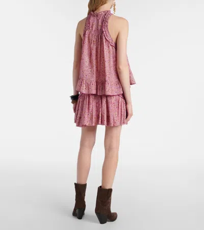 Isabel Marant Étoile Carlee Printed Ruffled Cotton Blouse In Pink