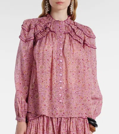 Isabel Marant Étoile Christa Printed Ruffled Cotton Blouse