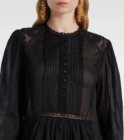 Isabel Marant Étoile Gisela Lace-trimmed Cotton Maxi Dress