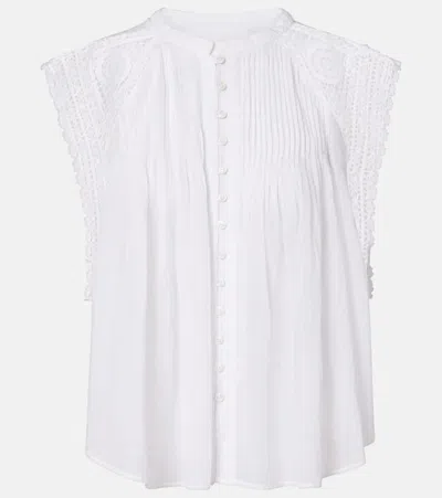 Isabel Marant Étoile Grecia Lace-trimmed Cotton Blouse