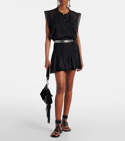 Isabel Marant Étoile Grecia Lace-trimmed Cotton Blouse