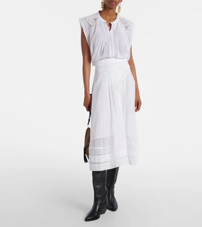 Isabel Marant Étoile Grecia Lace-trimmed Cotton Blouse
