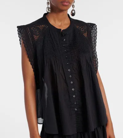 Isabel Marant Étoile Grecia Lace-trimmed Cotton Blouse