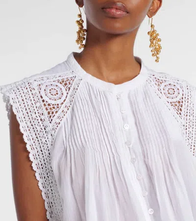 Isabel Marant Étoile Grecia Lace-trimmed Cotton Blouse