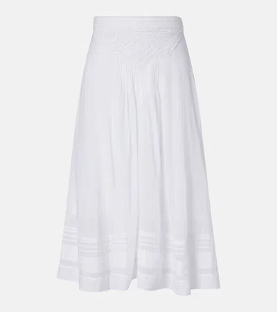 Isabel Marant Étoile Garliana Lace-trimmed Cotton Midi Skirt
