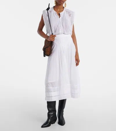 Isabel Marant Étoile Garliana Lace-trimmed Cotton Midi Skirt