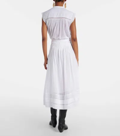 Isabel Marant Étoile Garliana Lace-trimmed Cotton Midi Skirt