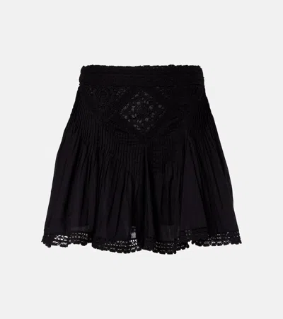 Isabel Marant Étoile Goldie Lace-trimmed Cotton Miniskirt