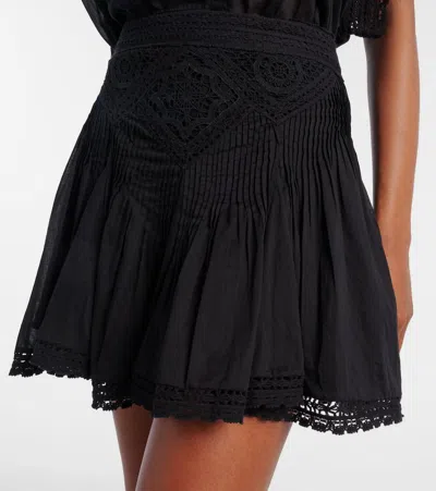 Isabel Marant Étoile Goldie Lace-trimmed Cotton Miniskirt