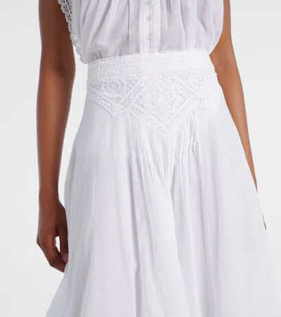 Isabel Marant Étoile Garliana Lace-trimmed Cotton Midi Skirt