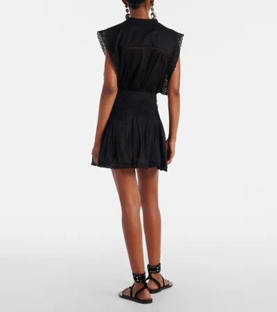 Isabel Marant Étoile Goldie Lace-trimmed Cotton Miniskirt