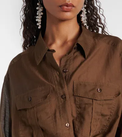 Isabel Marant Étoile Nath Cropped Cotton-blend Shirt In Green