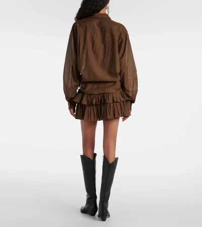 Isabel Marant Étoile Nath Cropped Cotton-blend Shirt In Green
