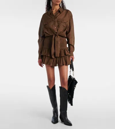 Isabel Marant Étoile Marant Étoile Naomi Mini Skirt In Brown