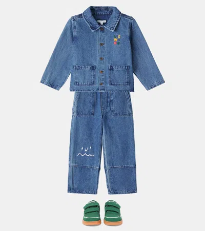 Liewood Cesar Embrodiered Wide-leg Jeans In Blue