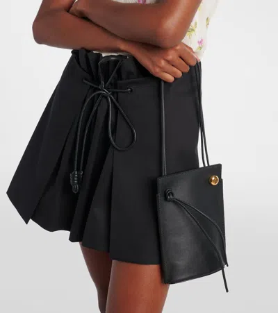 Loewe Dice Pocket Embellished Leather Shoulder Bag In Black