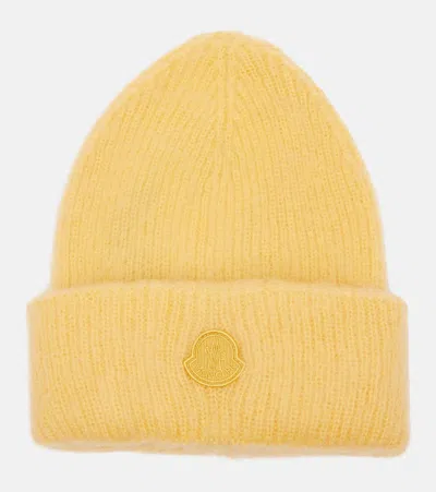 Moncler Logo Mohair And Wool-blend Beanie