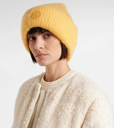 Moncler Logo Mohair And Wool-blend Beanie
