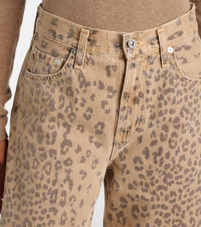 Citizen Of Humanity Miro Leopard-print Barrel-leg Jeans
