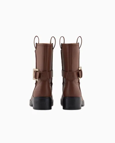Armani Exchange Booties In Brown