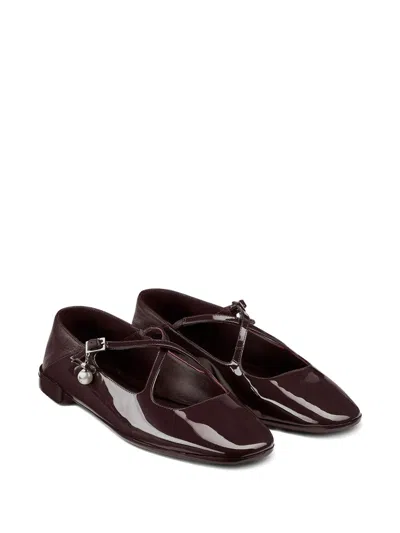 Jimmy Choo Eleri Patent-leather Cross-strap Ballet Flats