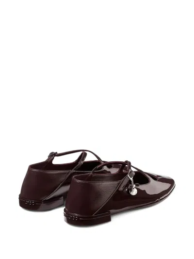 Jimmy Choo Eleri Patent-leather Cross-strap Ballet Flats